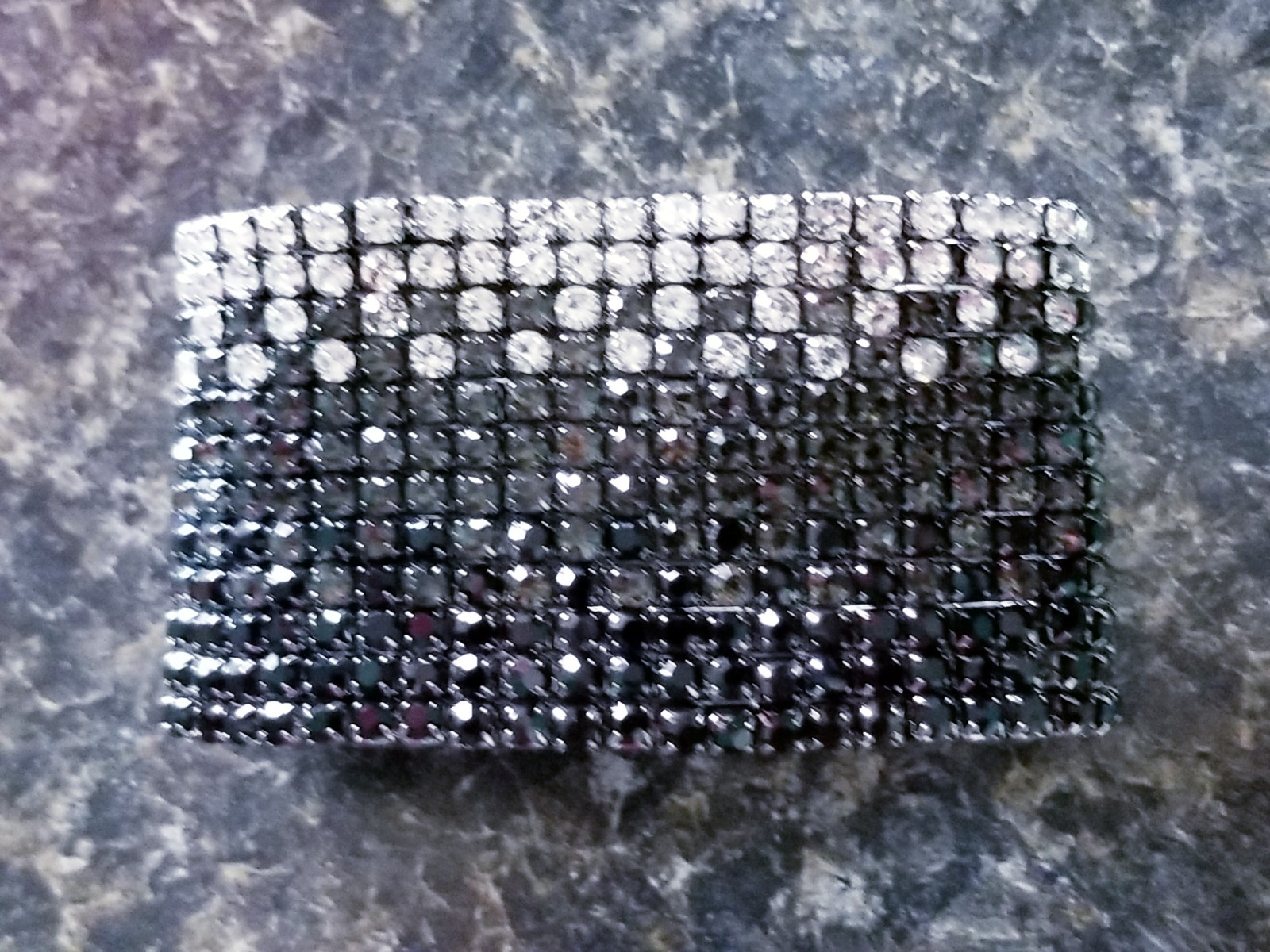 Black Rhinestone Stretch Bracelet Statement Pageant Drag Queen Jewelry Prom