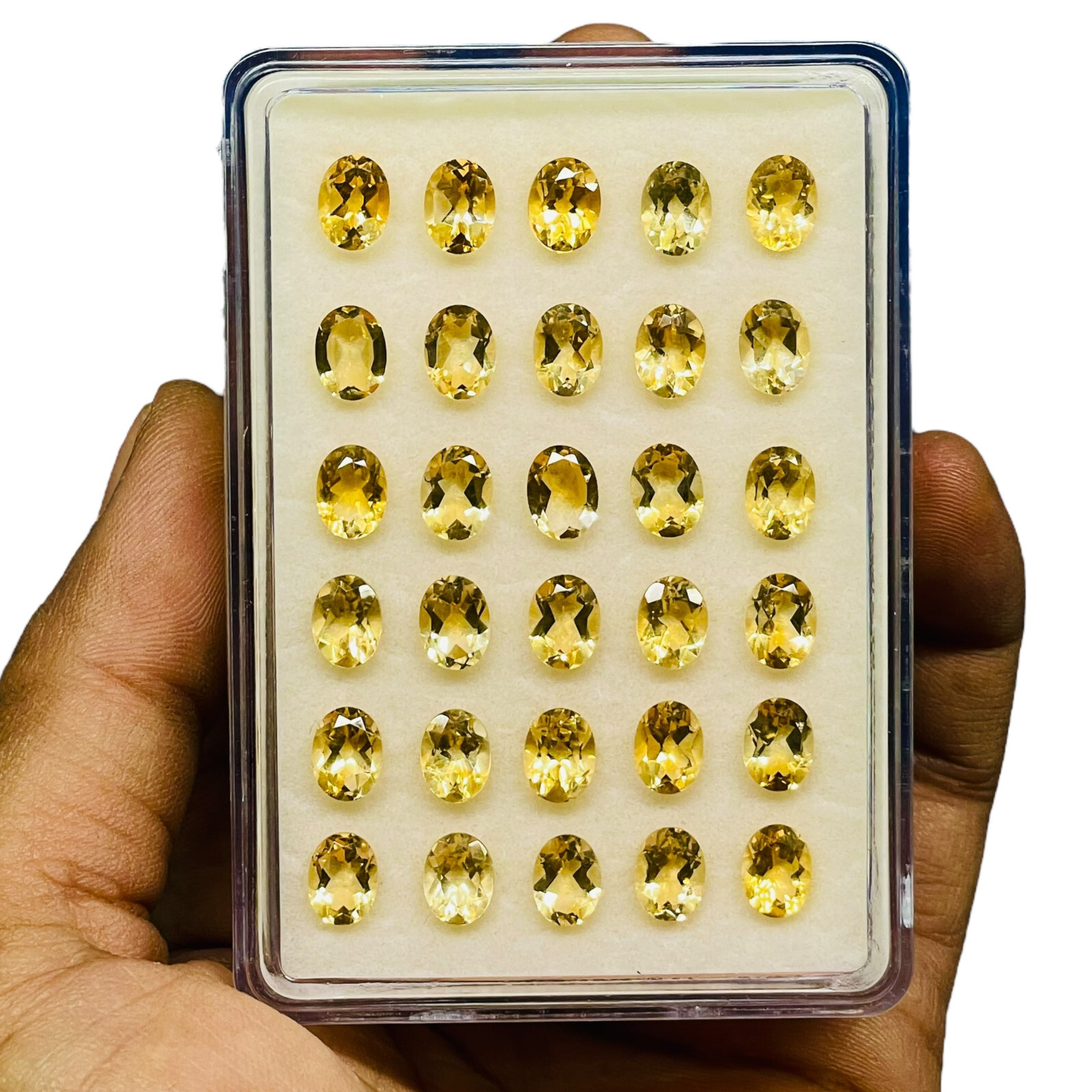 VVS 30 Pcs Natural Brazilian Citrine 8x6mm Oval Cut Loose Untreated Gemstones