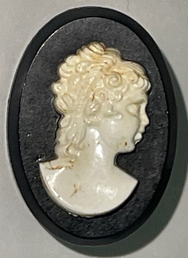 Vintage Gold Tone 3 Plastic Cameo Brooch Pins Jewelry JH-9