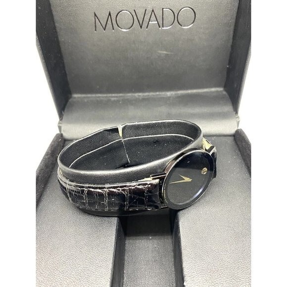 Movado Museum Ultra slim Thin Black Dial Quartz Watch 84.C6.882.2A