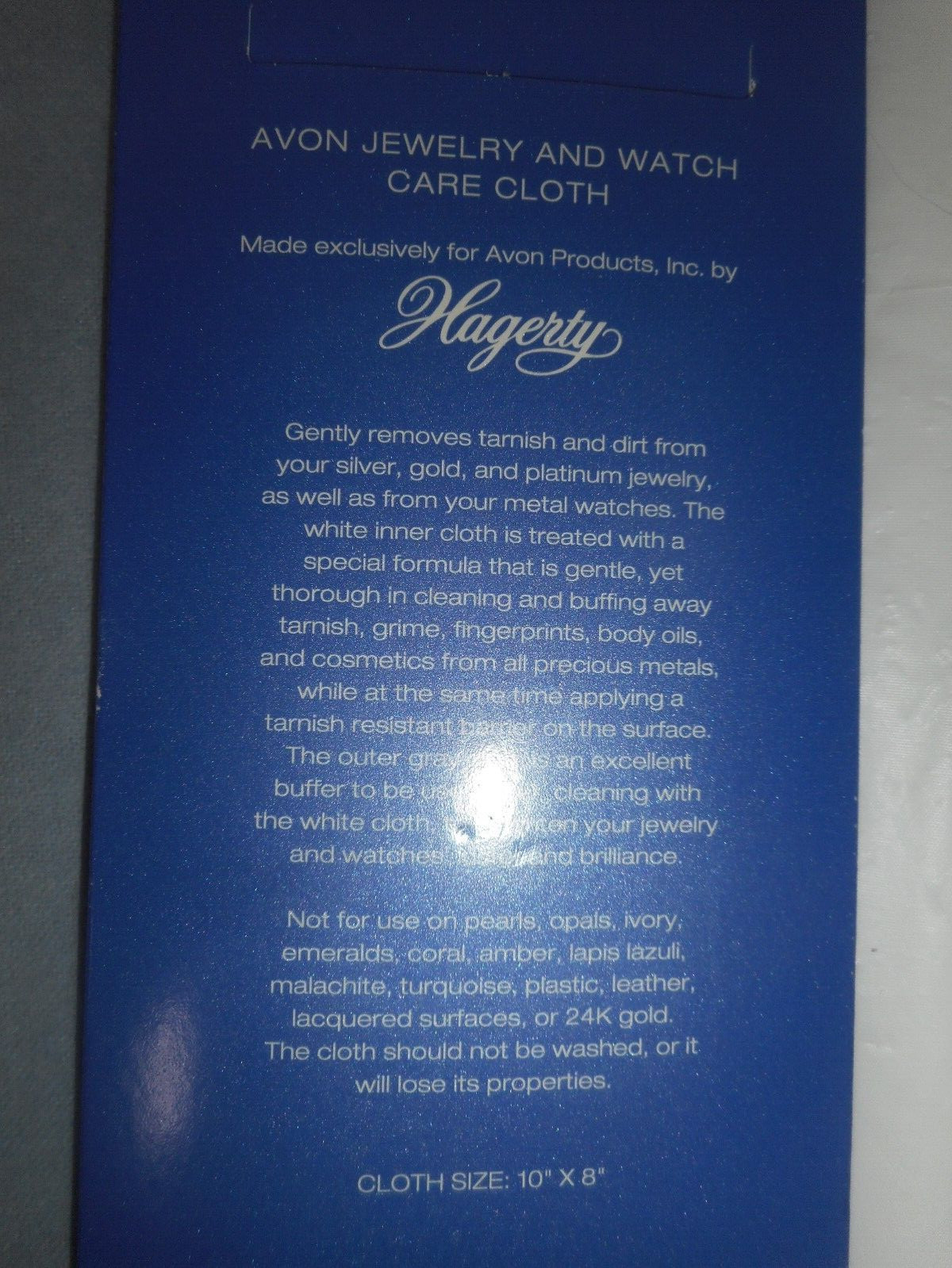 Avon Exclusive Hagerty Jewelry & Watch Care Cloth Binded Original Box 10×8