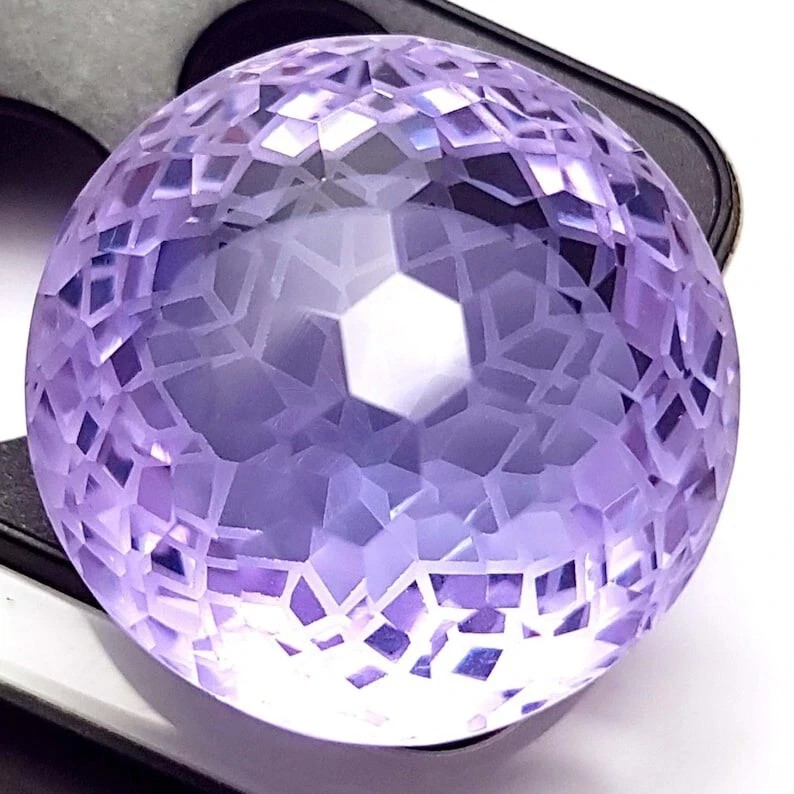 102 CT Natural Purple-Pink Color Kunzite Round Cut Loose Gemstone Faceted AAA+