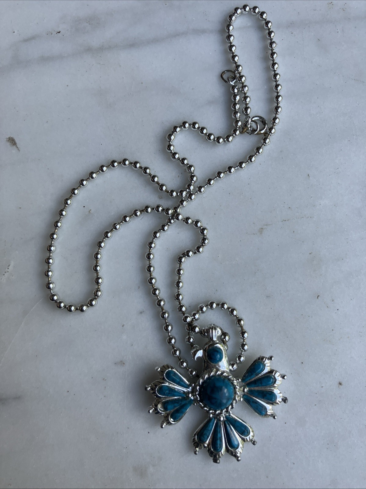 gold crown inc turqoiuse color native american eagle necklace