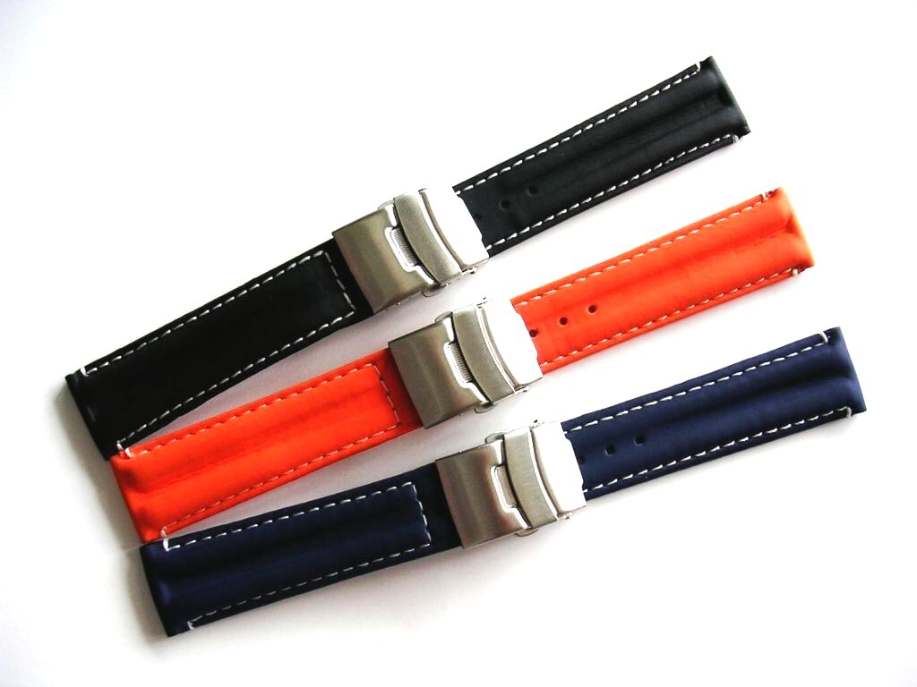 Silicon Rubber Sport racing deploy watchband Diver strap Dbl Lock IW SUISSE NATO