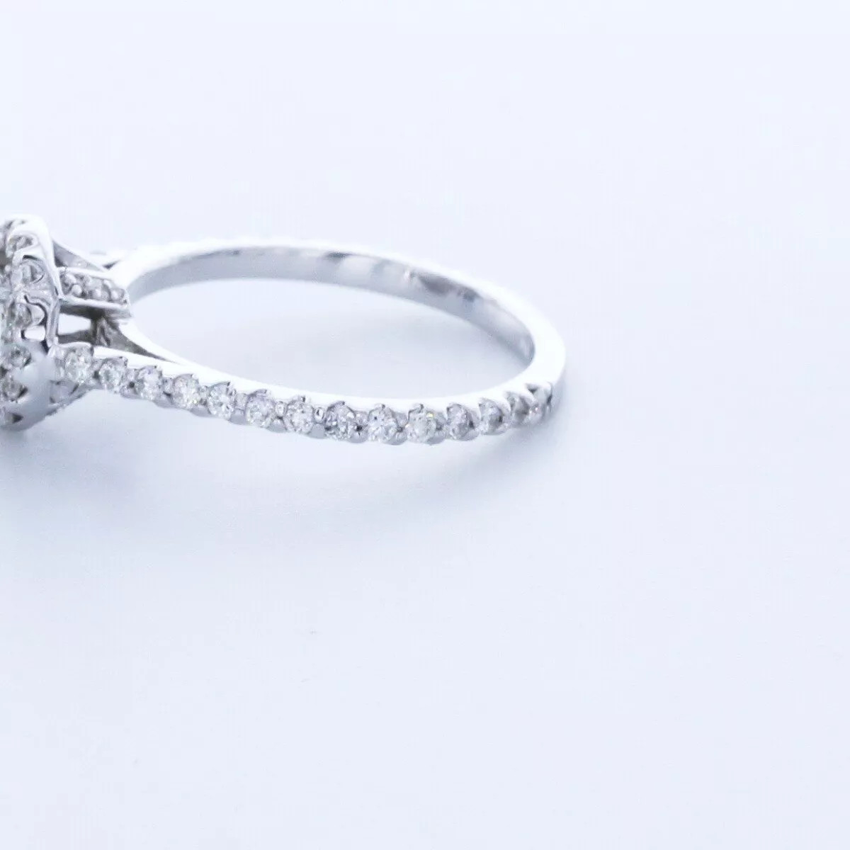 Side Stone Engagement Ring Halo 14K Gold 1.83 CT Round Lab-Grown Diamond D VS1