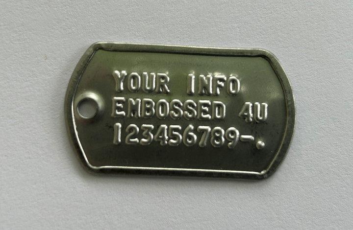 Embossed MINI Military Dog Tags Dogtags Custom Personalized In USA For You