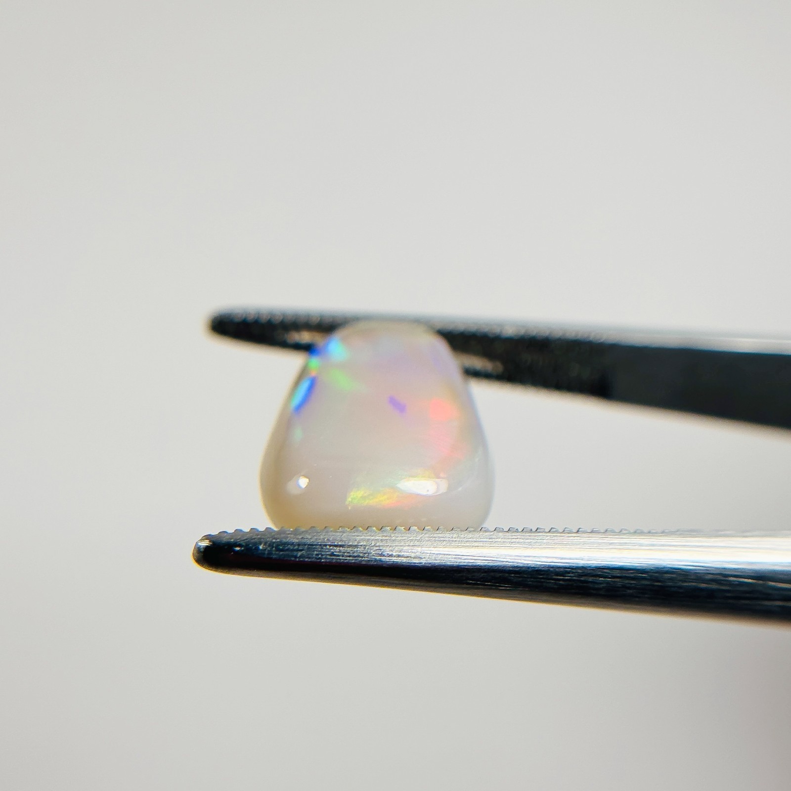 Semi Black Opal Red Multicolour 14x10x5 Cabochon Pear 4.6 Carat OPAL122