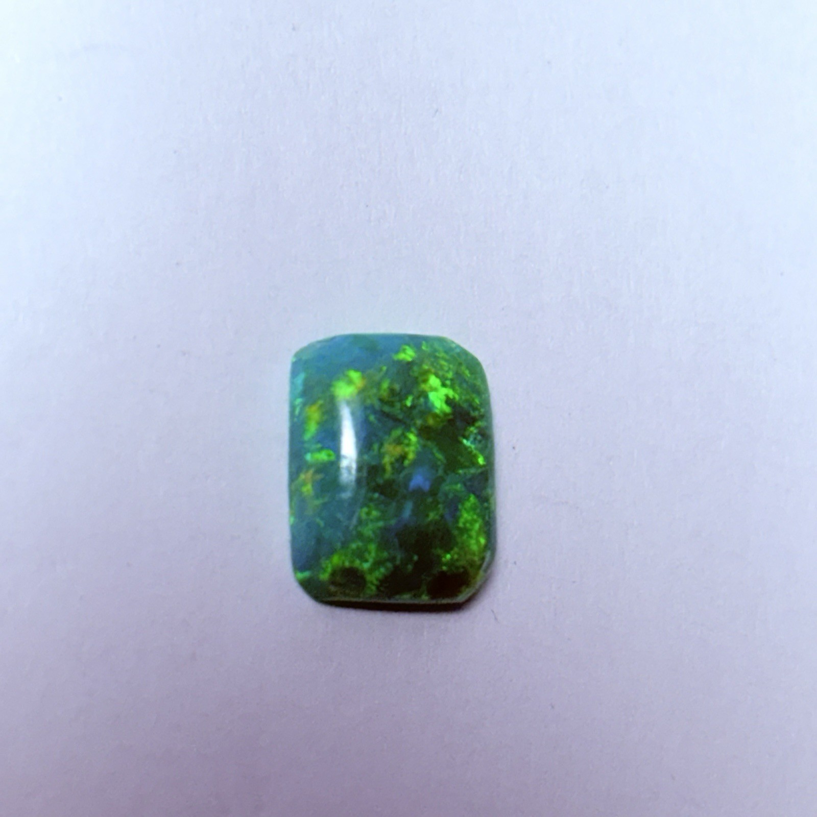 2.20ct Rectangular Cabochon Green-Blue Opal Loose 10.5 x 8 mm