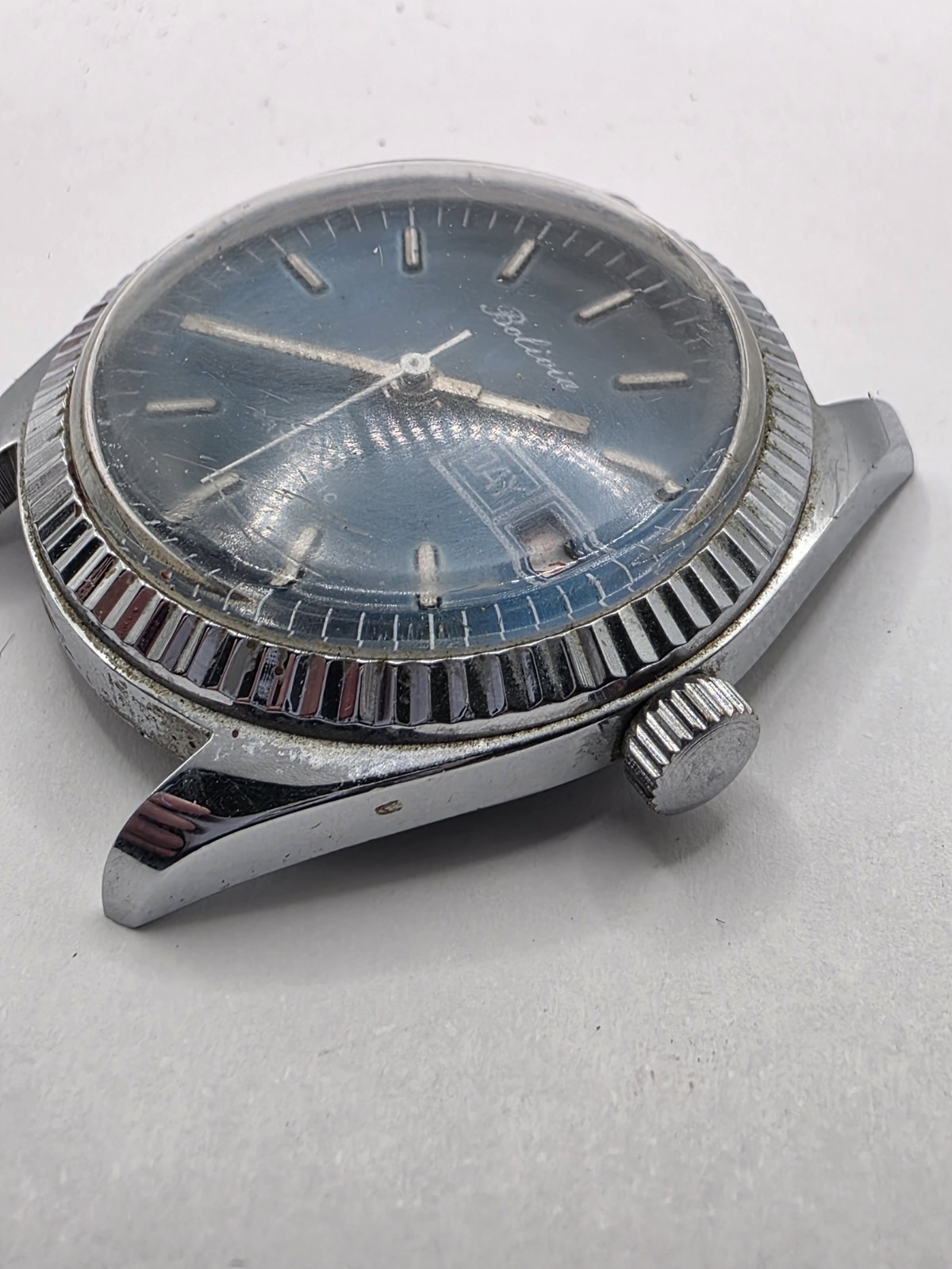 Bolivia 360 Men’s Mechanical Watch Day Date Blue Dial Runs Briefly Lot