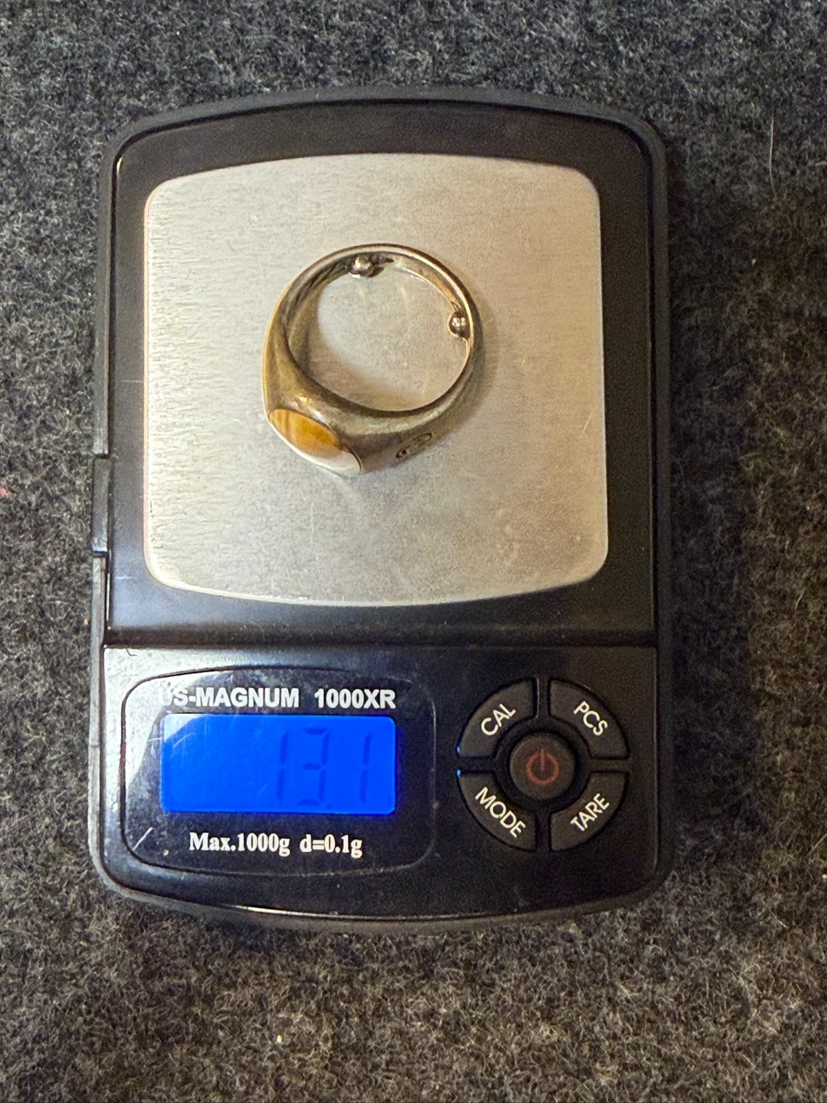 Vintage David Yurman Sterling Silver Signet Ring Exotic Ring Tigers Eye Size 8.5