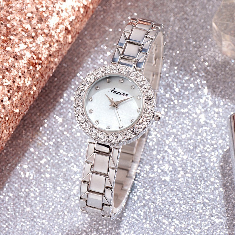 Fashion Girls Women Luxury Stylish Bling Quartz Watch & Bracelet Set of 2