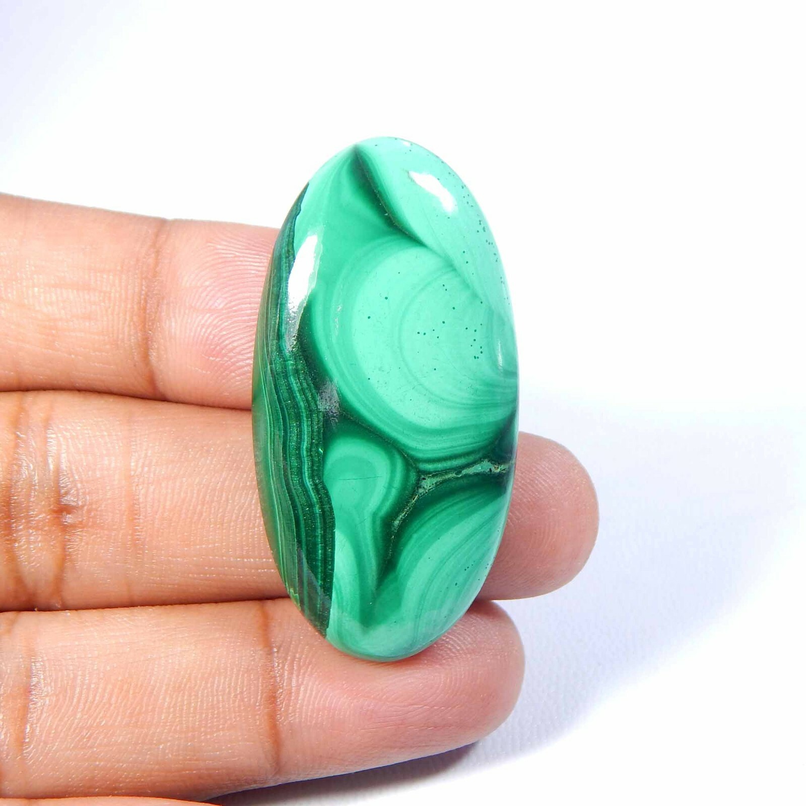 79 Cts Natural Green Malachite Gemstone Beautiful Oval Shape Cabochon ML-03