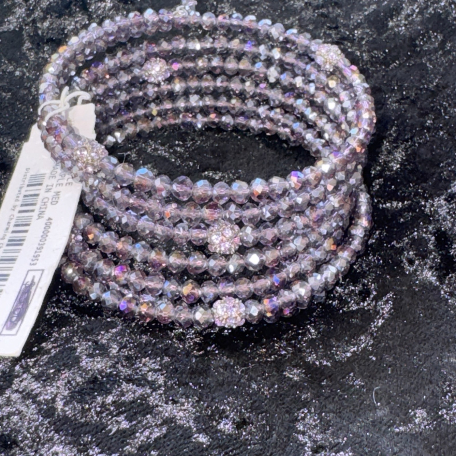Wire Wrap Bracelet – Micro Beaded – purple NWT