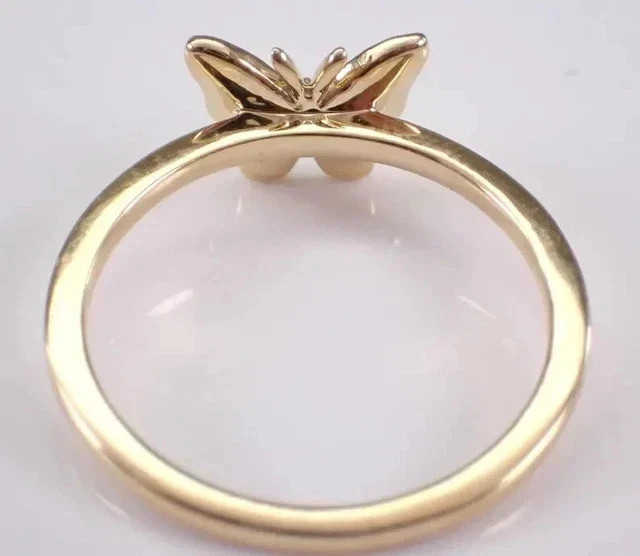 2Ct Round Moissanite Butterfly Engagement Ring 925 Sterling Silver 14K Vermeil
