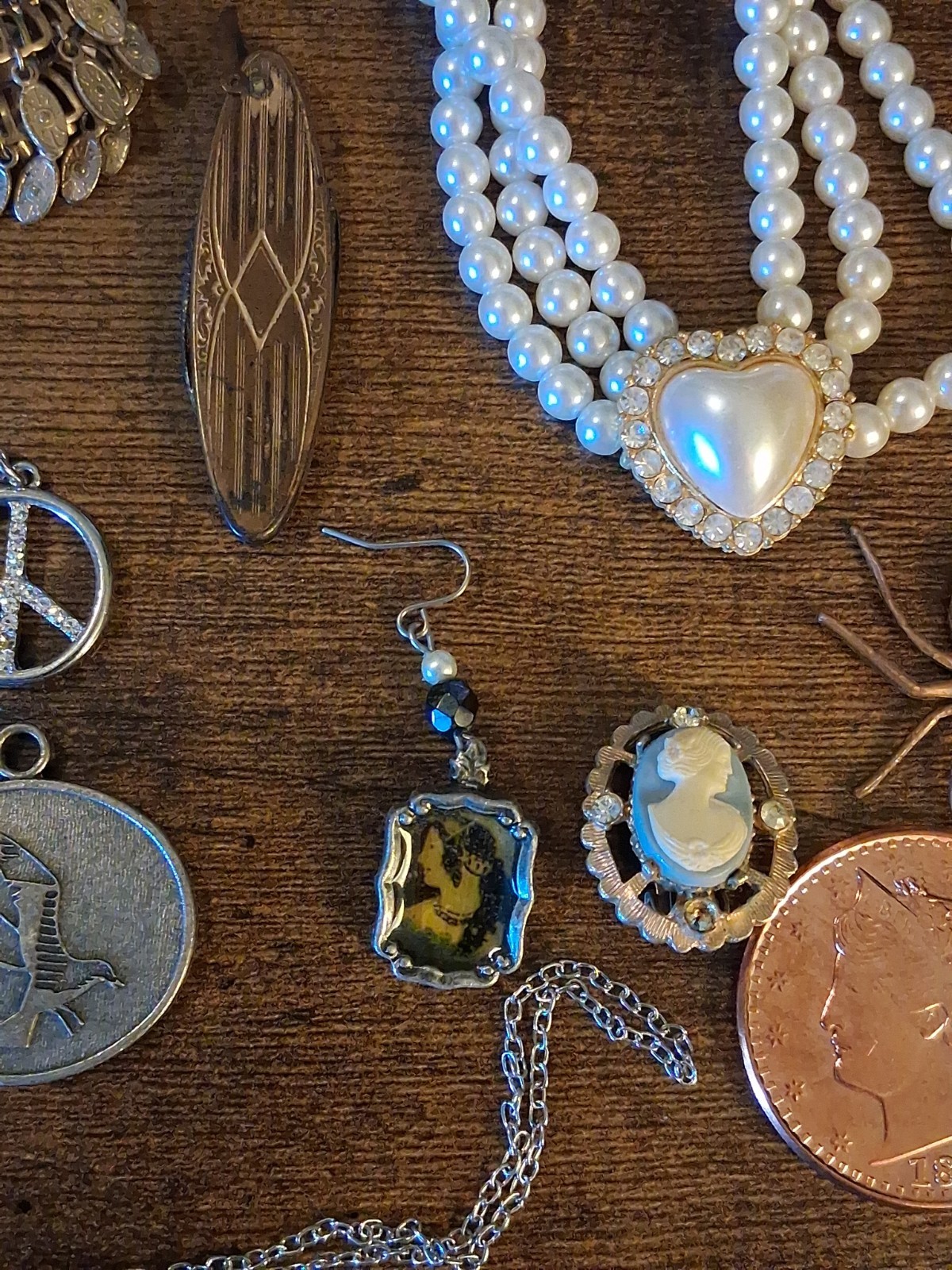 Assortment Costume Jewelry & Other Vintage Items Including 2 Ounces 999 Copper