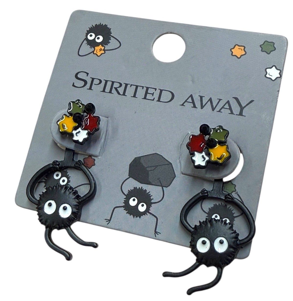 Hot Topic X Studio Ghibli Spirited Away Soot Sprites Candy Front/Back Earrings