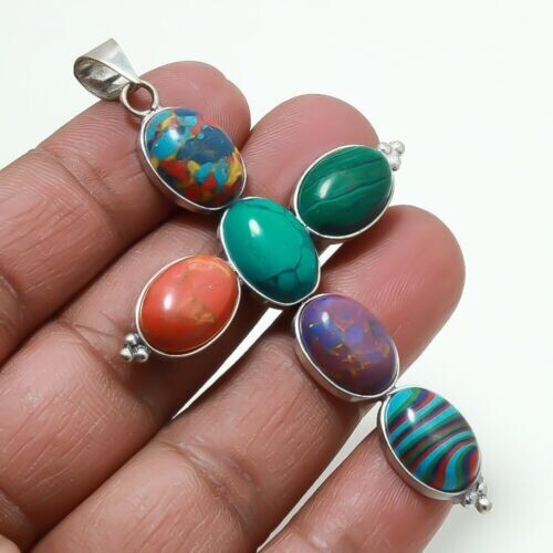 Multi Stone Gemstone 925 Sterling Silver Plated 1 PC Holy Cross Pendant Jewelry