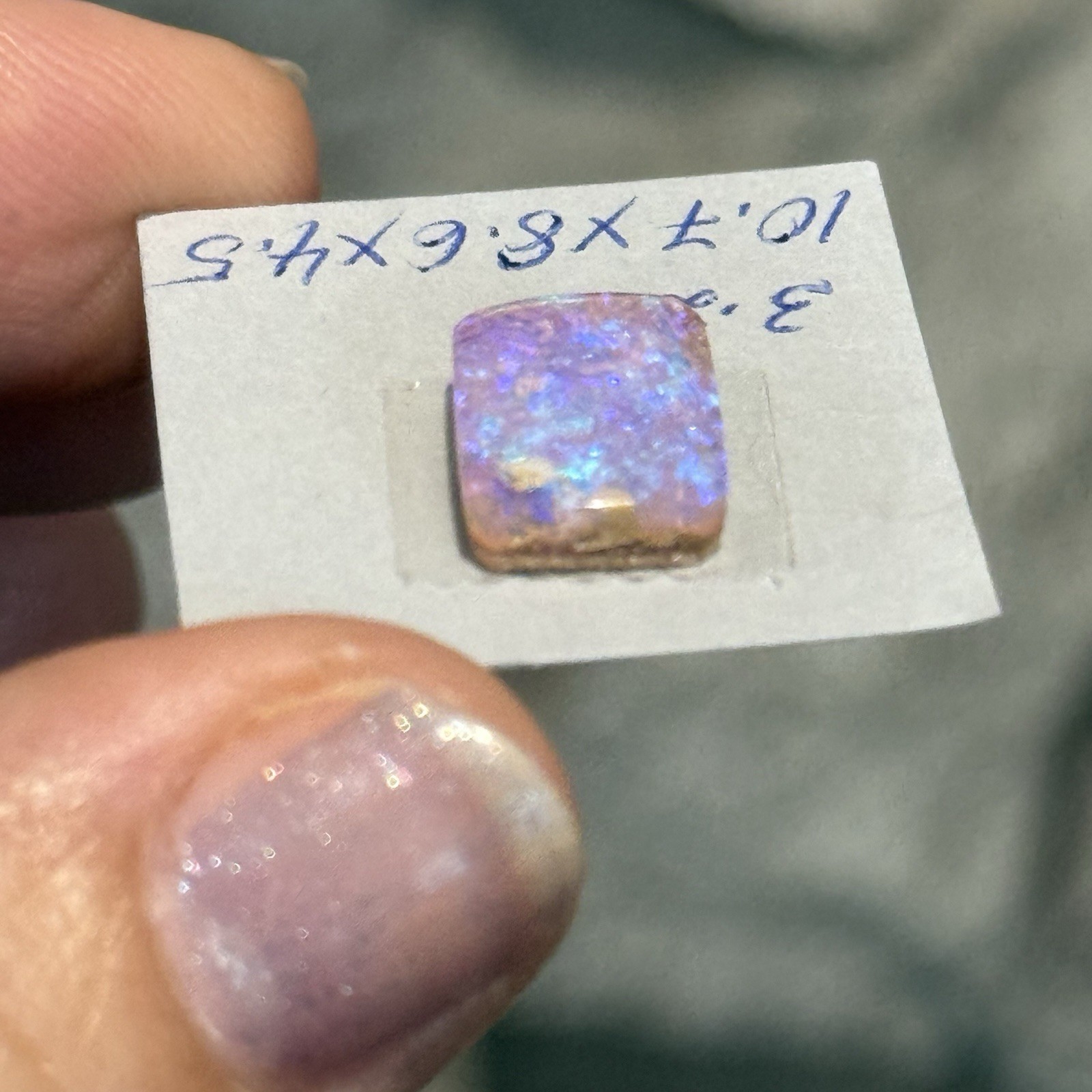 3.2ct 10.7×8.6×4.5mm Australian Boulder Purple Crystal Pipe Opal Cabochon Gem