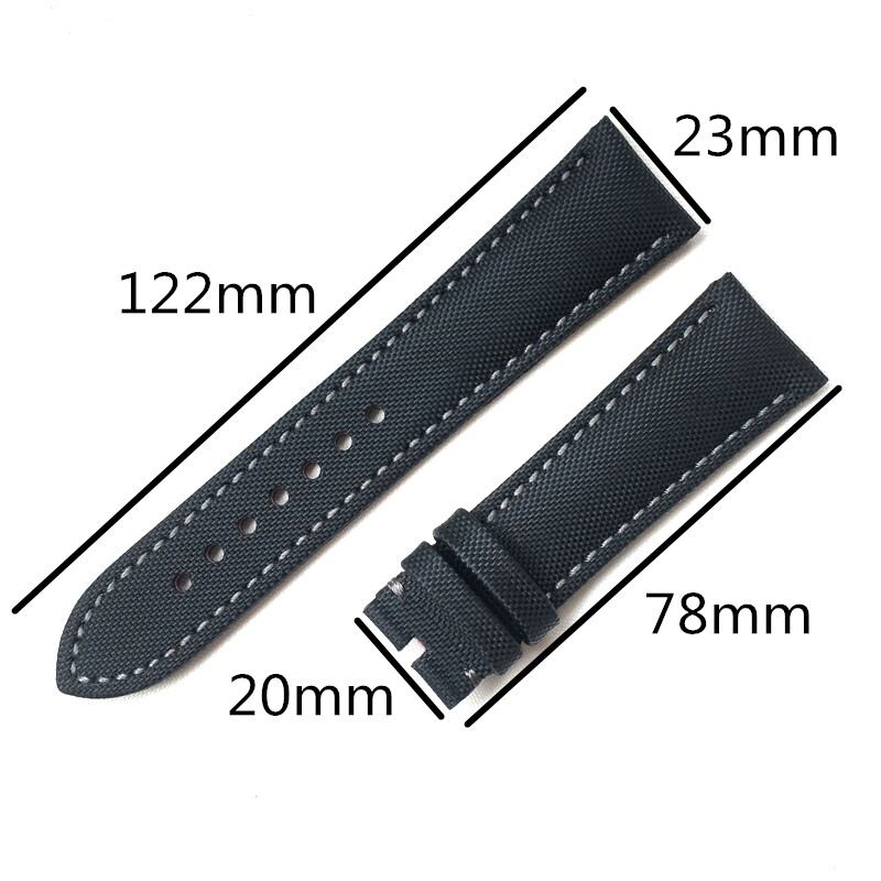 23mm / 20mm 75mm / 120mm Canvas Leather Band Strap for BP JB5000 5015 5085