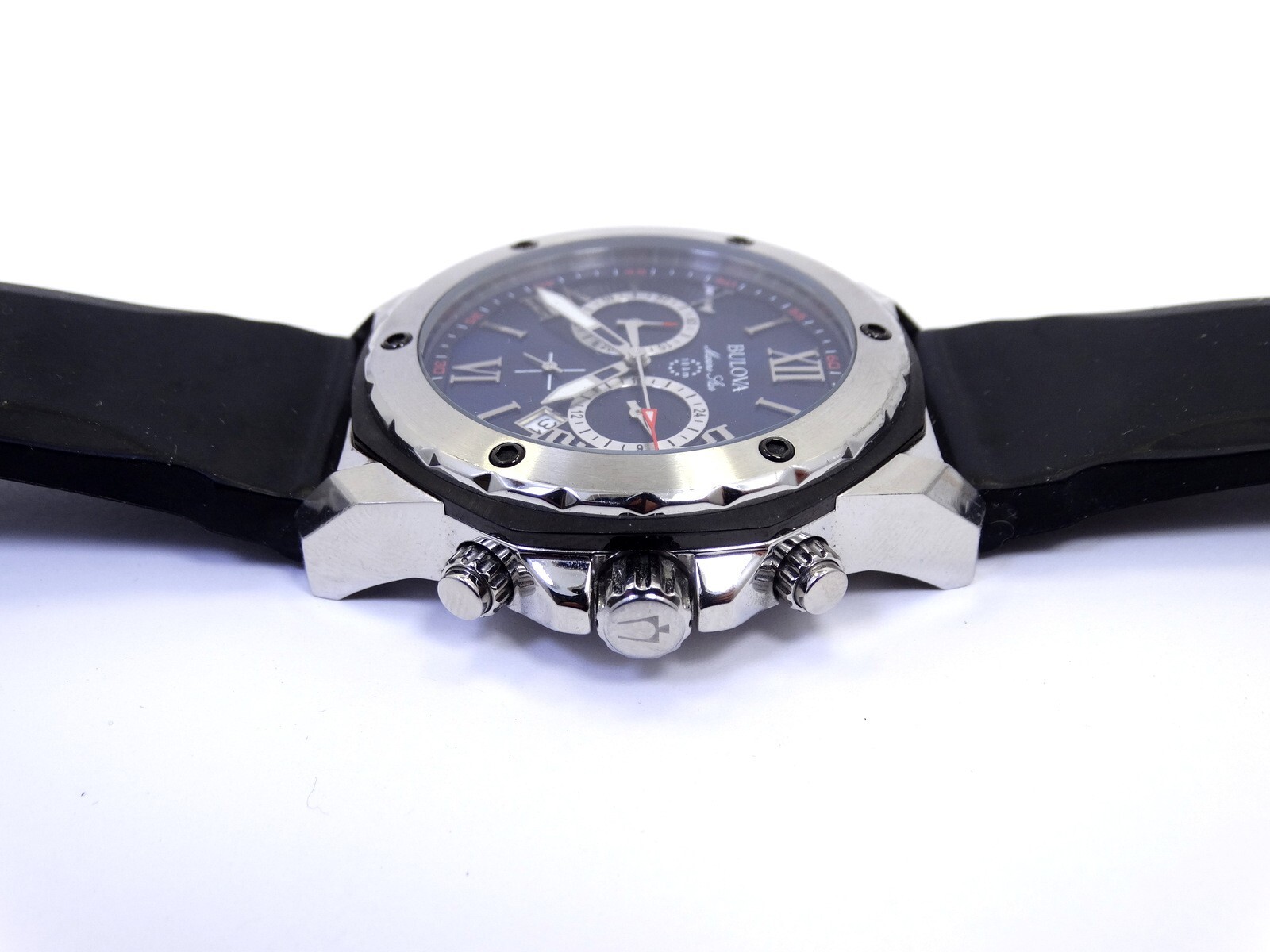 BULOVA 98B258 MARINE STAR Chronograph Blue Dial Stainless Steel Quartz Watch