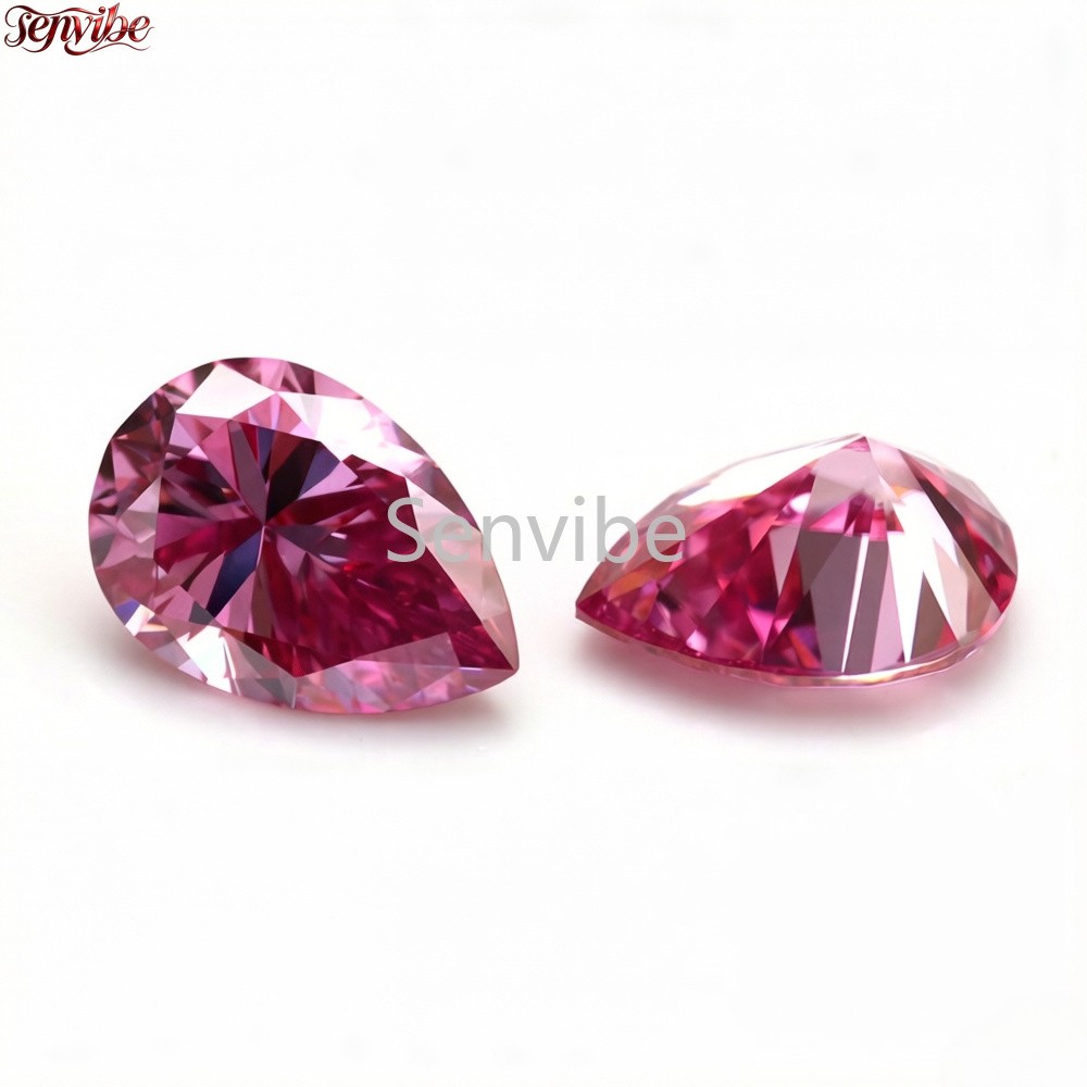 0.35~5ct VVS1 Pink Pear Excellent Cut Moissanite Loose Gemstones Jewelry Making