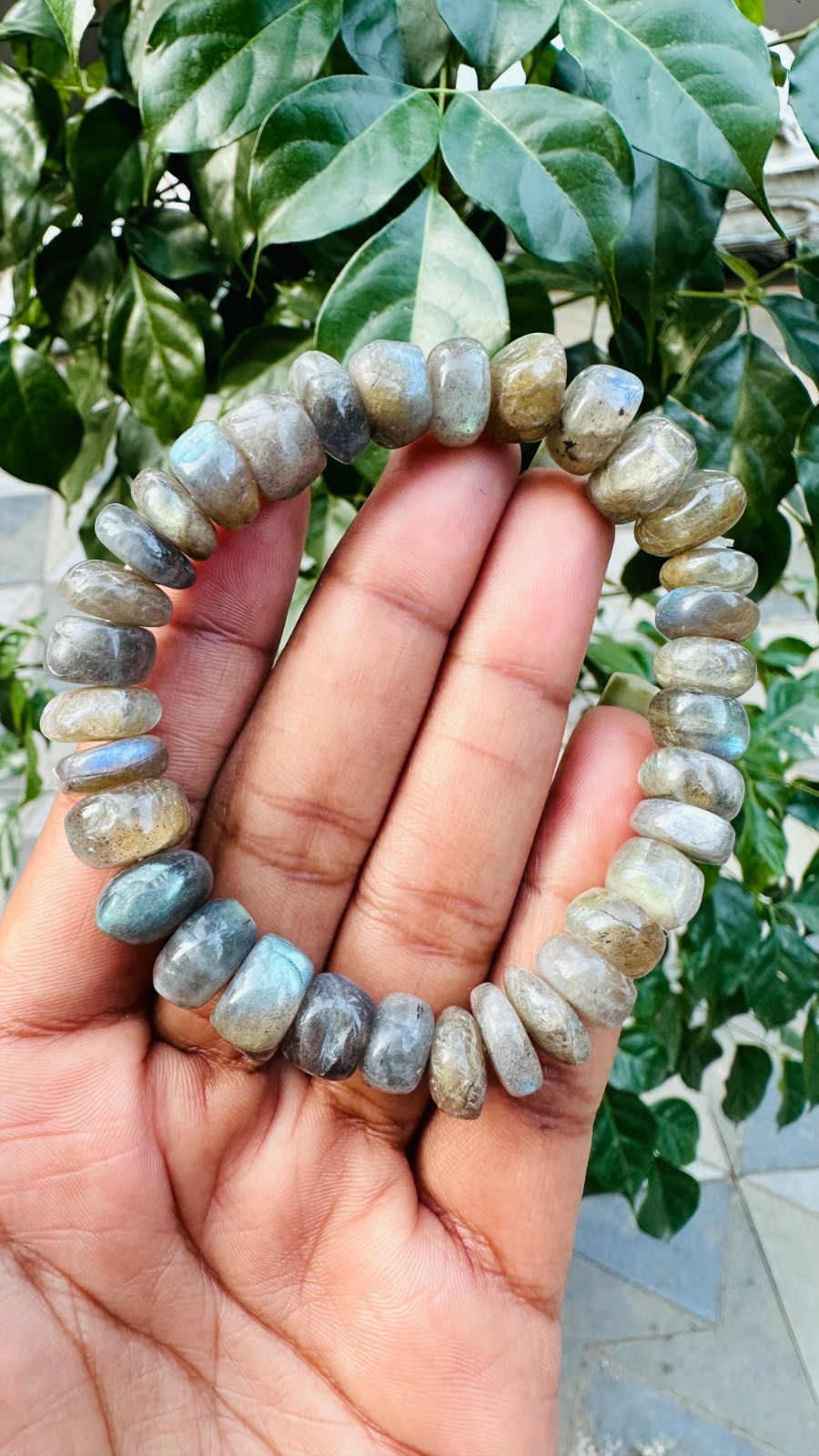 Dazzling 190.00 Cts Blue Flash Labradorite Stretchable Bracelet Beaded RK 11AZ24