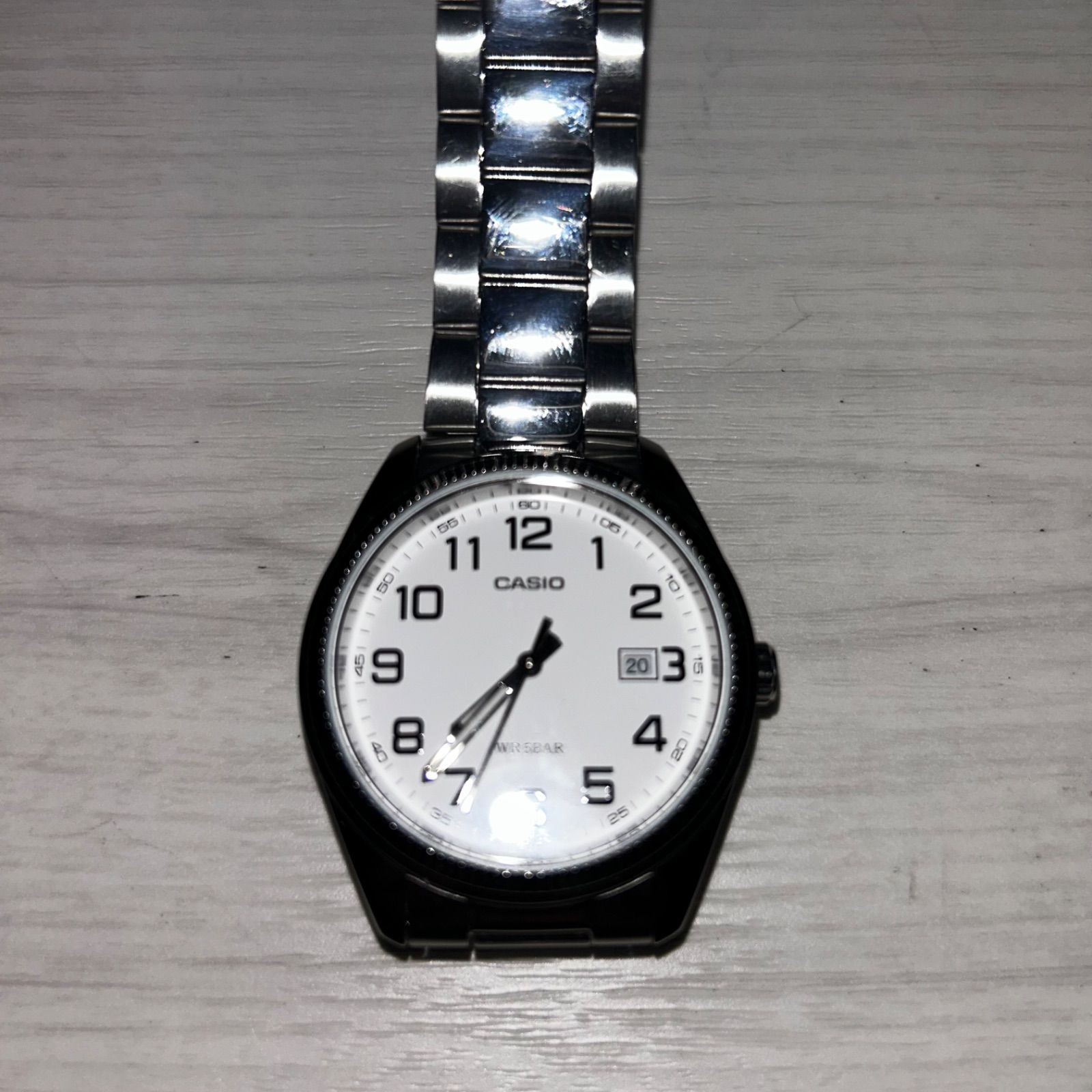 CASIO Standard MTP 1302D 7BJF Analog Metal Watch Silver x White from Japan