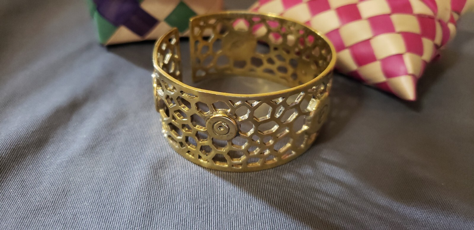 Handmade Southeast Asia Cambodia Ethnic design & brass primer bracelet jewelry