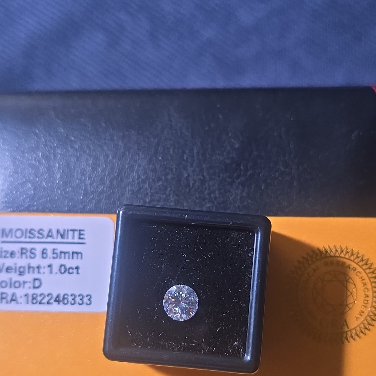 GRA Certified Moissanite Round 6.5mm 1.0ct White/Colorless Transparent