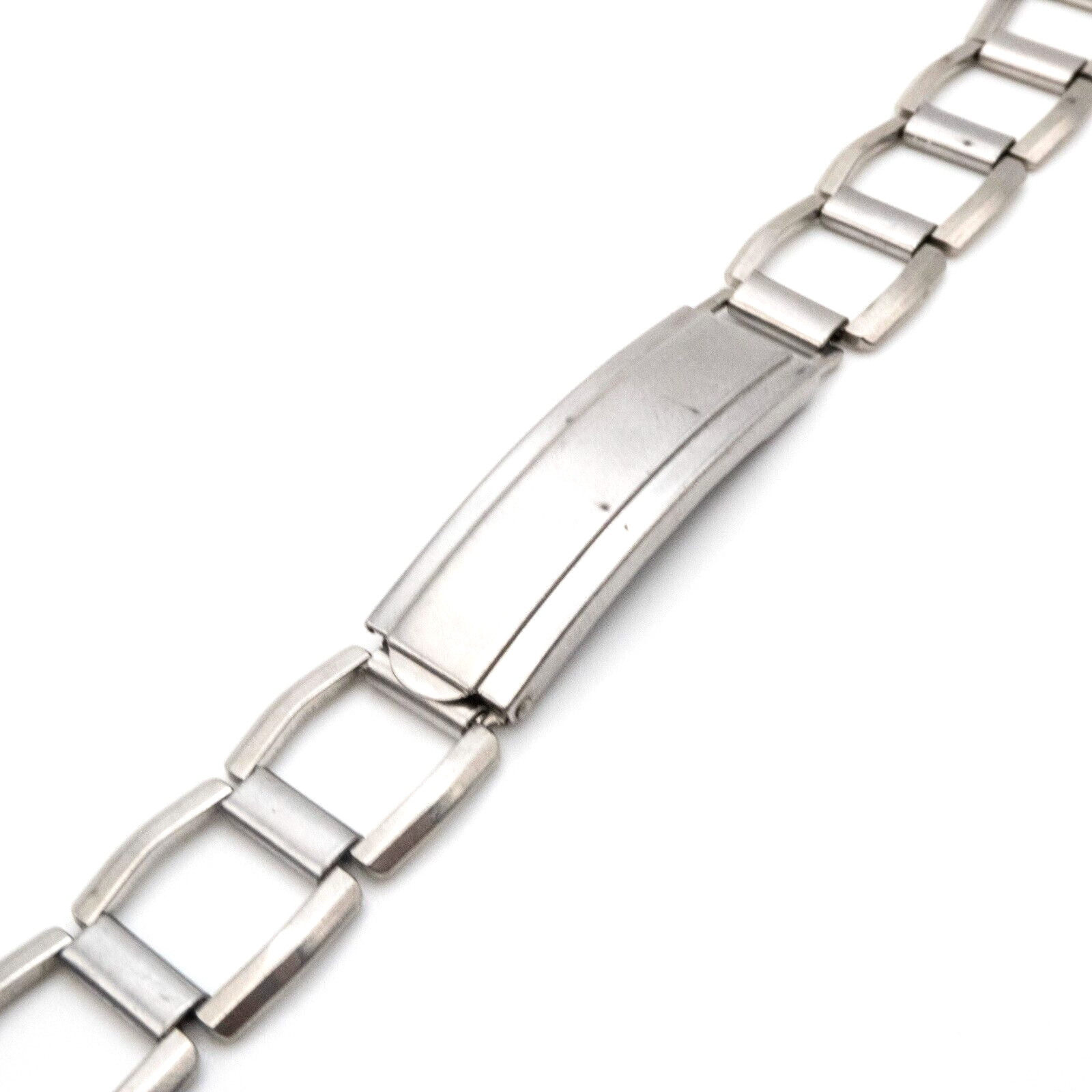 Vintage Saber 13.9 mm stainless steel open link watch bracelet w/trifold clasp