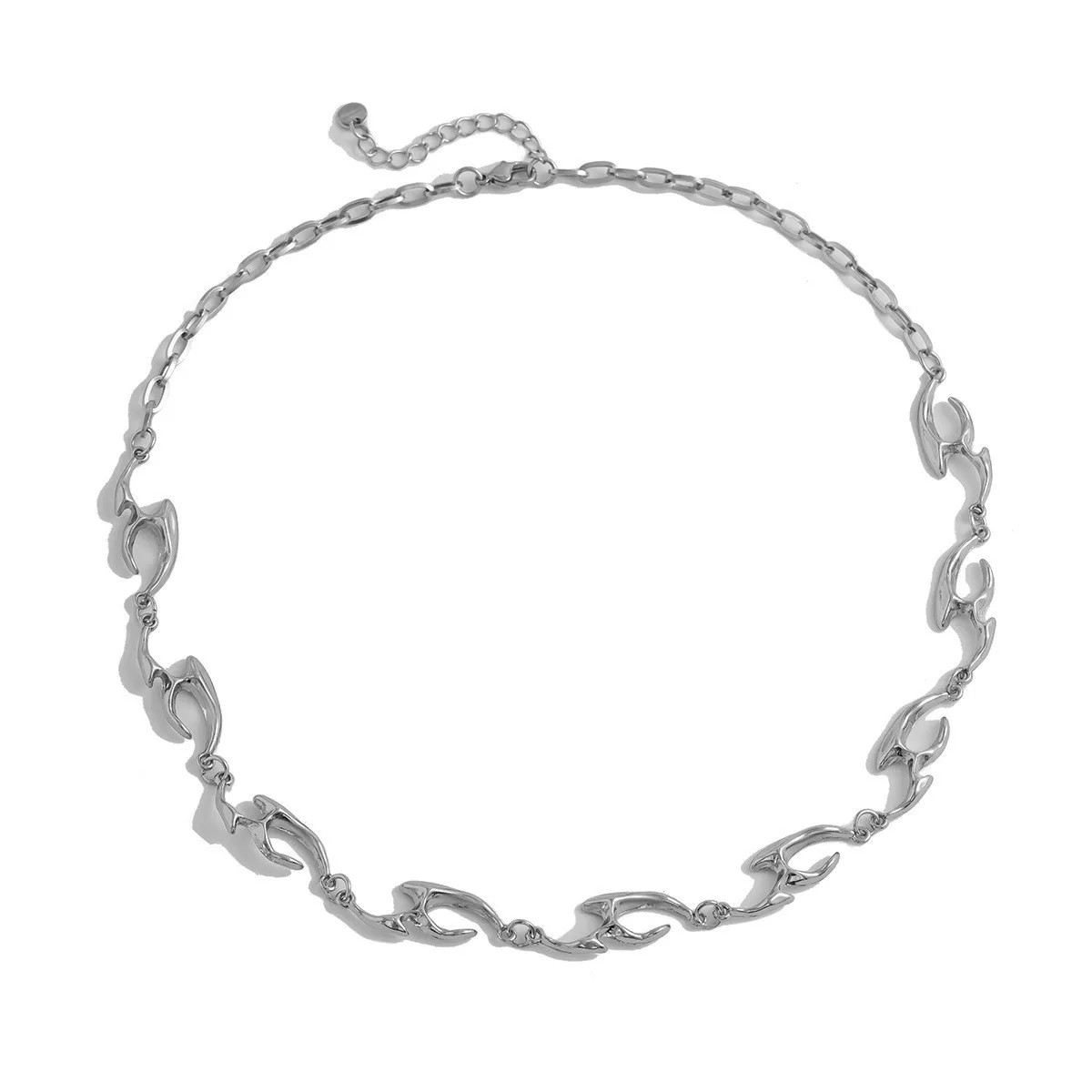 New Punk Irregular Titanium Steel Necklace for Man Hip Hop Necklace Collar Chai