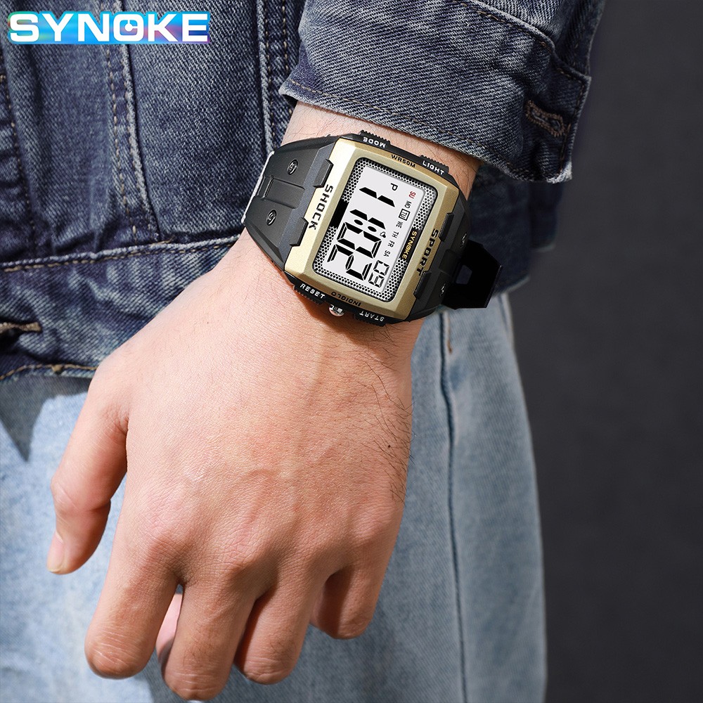 Waterproof Wrist Watch Mens Sports Army Digital Large LED Screen Military Watch