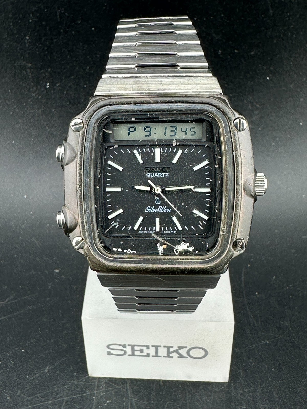 Seiko SilverWave Ana-Digi Men’s Black Dial Chrono Alarm Day Date 35mm H357-5120