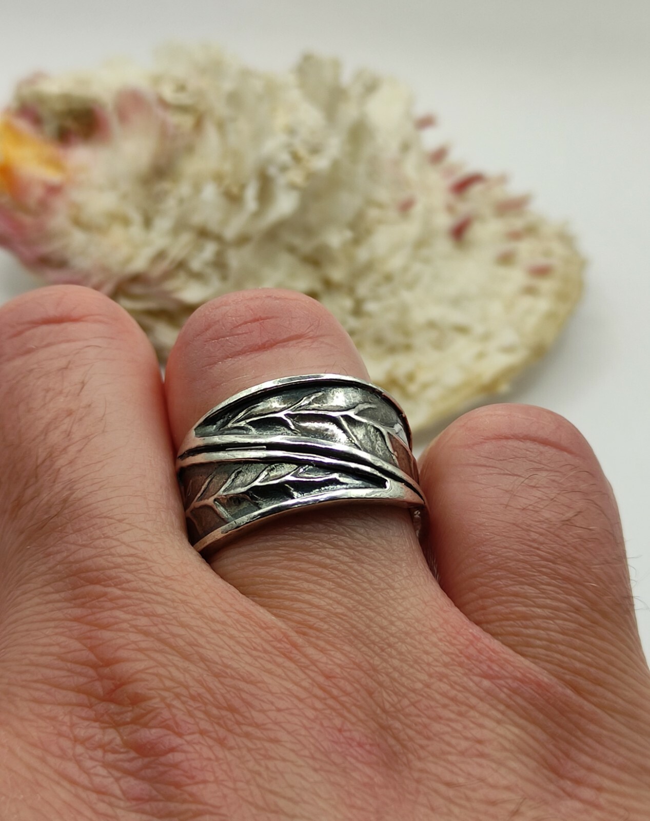 Handmade Sterling Silver 925 Olive Leaf Ring For Women