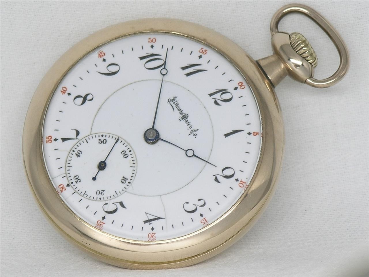SCARCE 16S ILLINOIS 187 GRADE 17 RUBY JEWEL 3-FINGER POCKET WATCH, RUNNING!