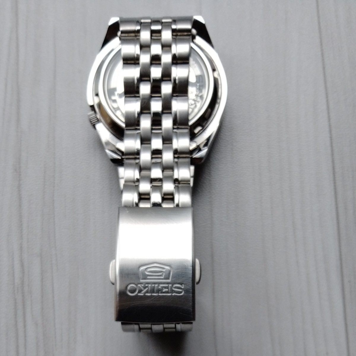 Seiko 5 SNK361K1 7S26 Automatic 21 Jewels Navy Monogram Dial See-Through Back Da