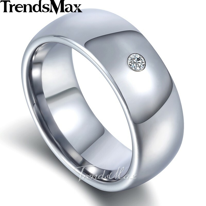 8MM Black/Silver/Gold Plated Tungsten Ring Men Valentine Wedding Band US 8-13