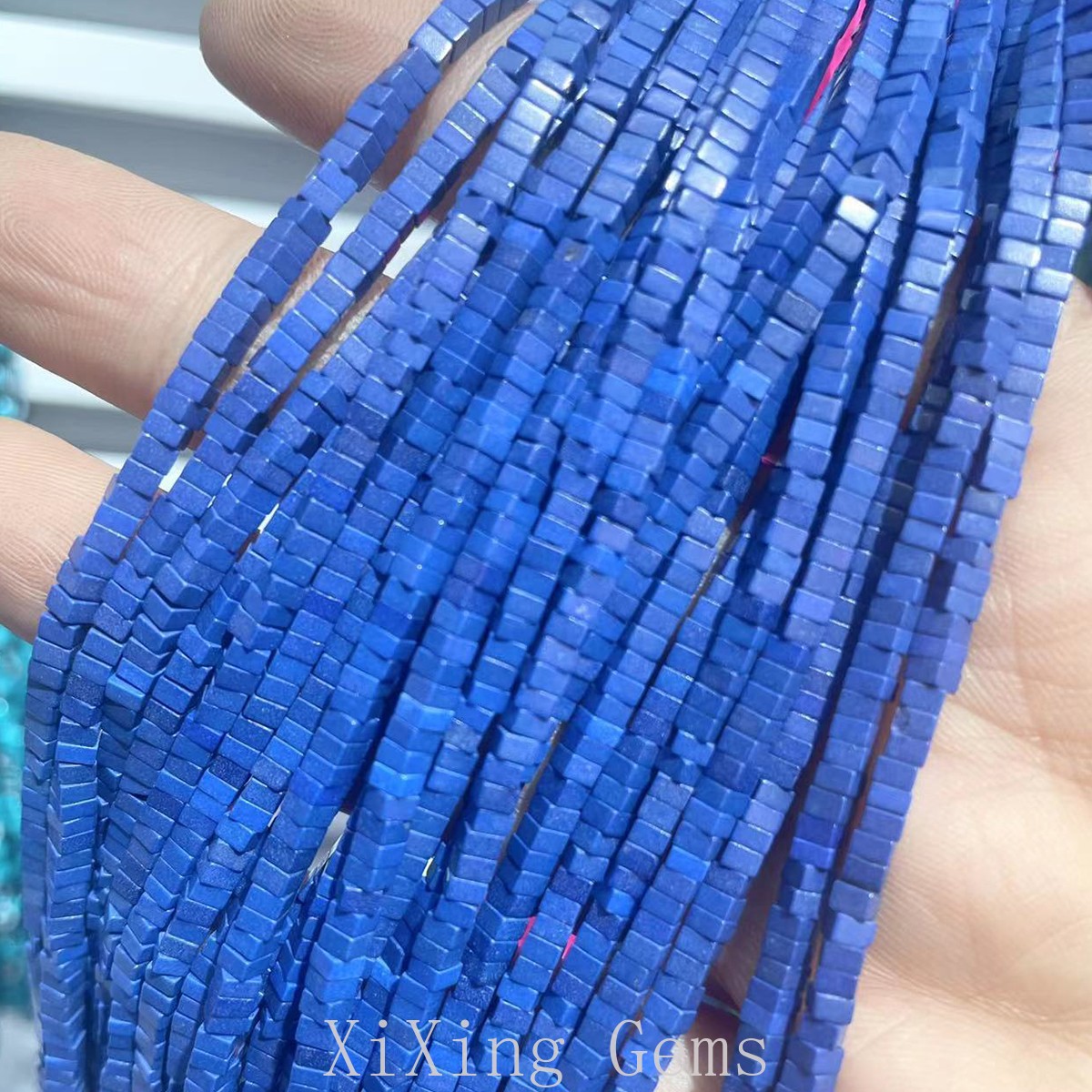 1x2mm Lapis Lazuli Color Turquoise Flat Square Spacer Beads for Jewelry Making