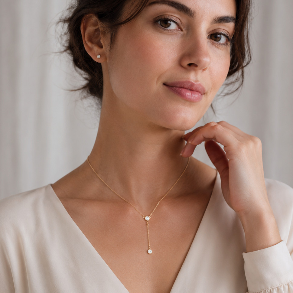18″ + 2″ 14/20 Gold Filled 4mm CZ Y Drop Necklace
