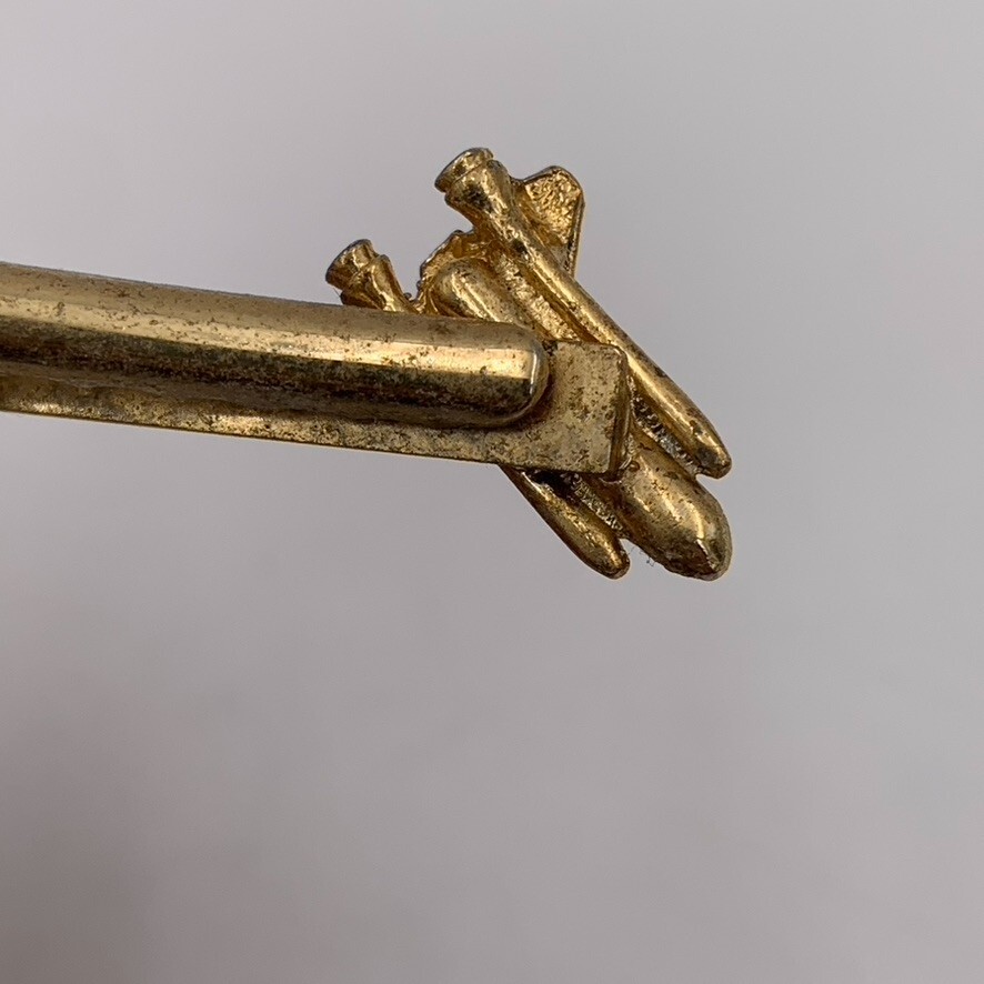 NASA Space Shuttle Rocket Launch Challenger Tie Bar 2″ Gold Tone Strong Clip