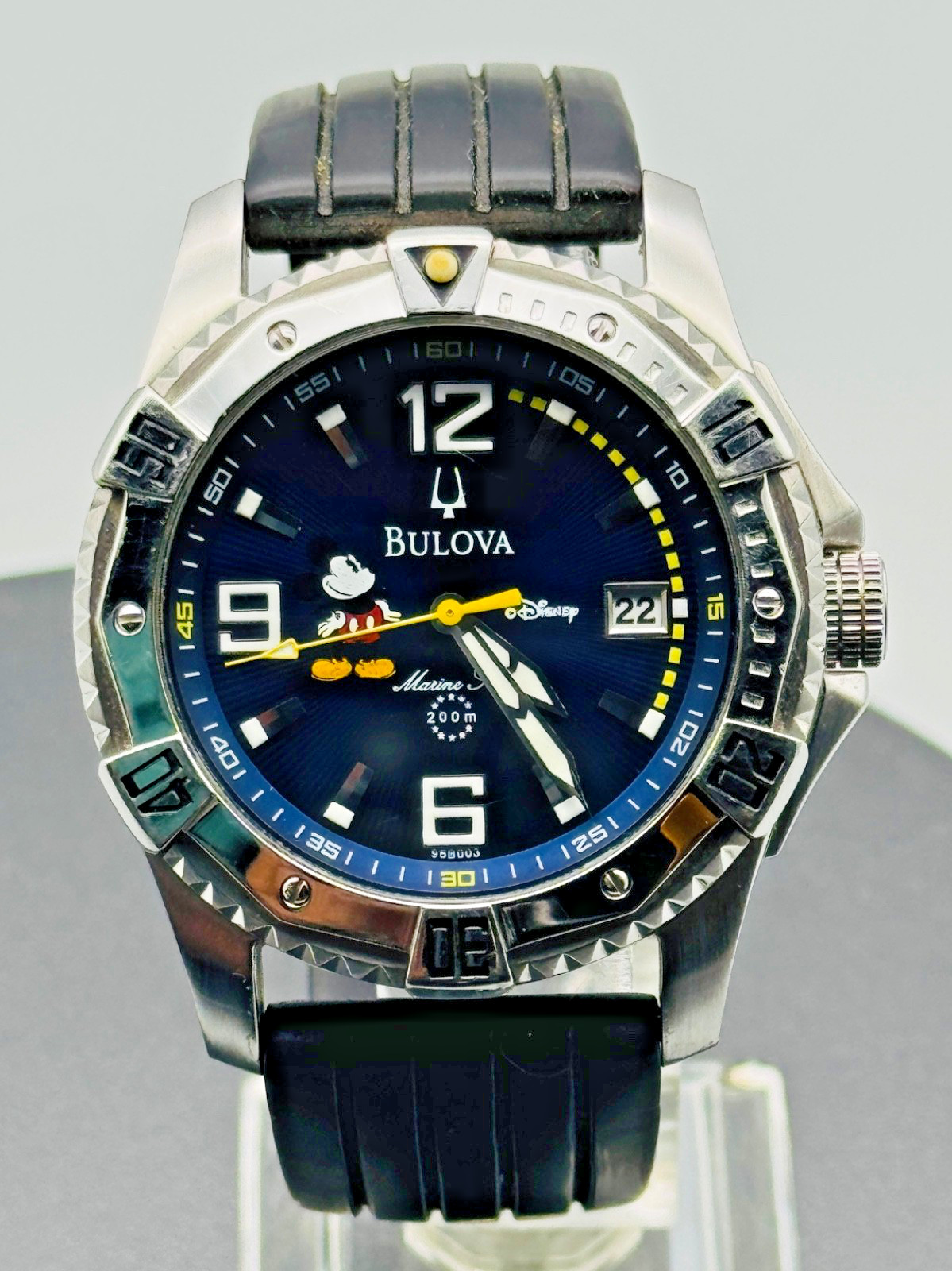Disney Bulova Mickey Mouse Marine Star 200m Diver Blue Dial Watch C8671329