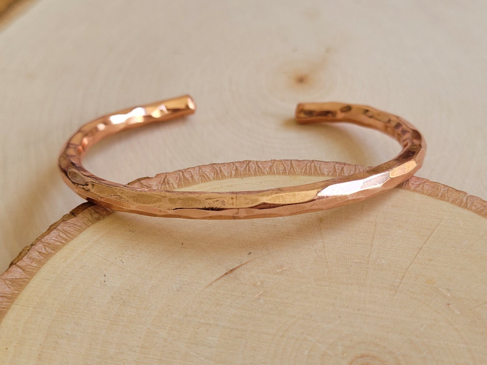 Hammered Solid Pure Copper Cuff – Copper Arthritis Therapy Adjustable Bracelet