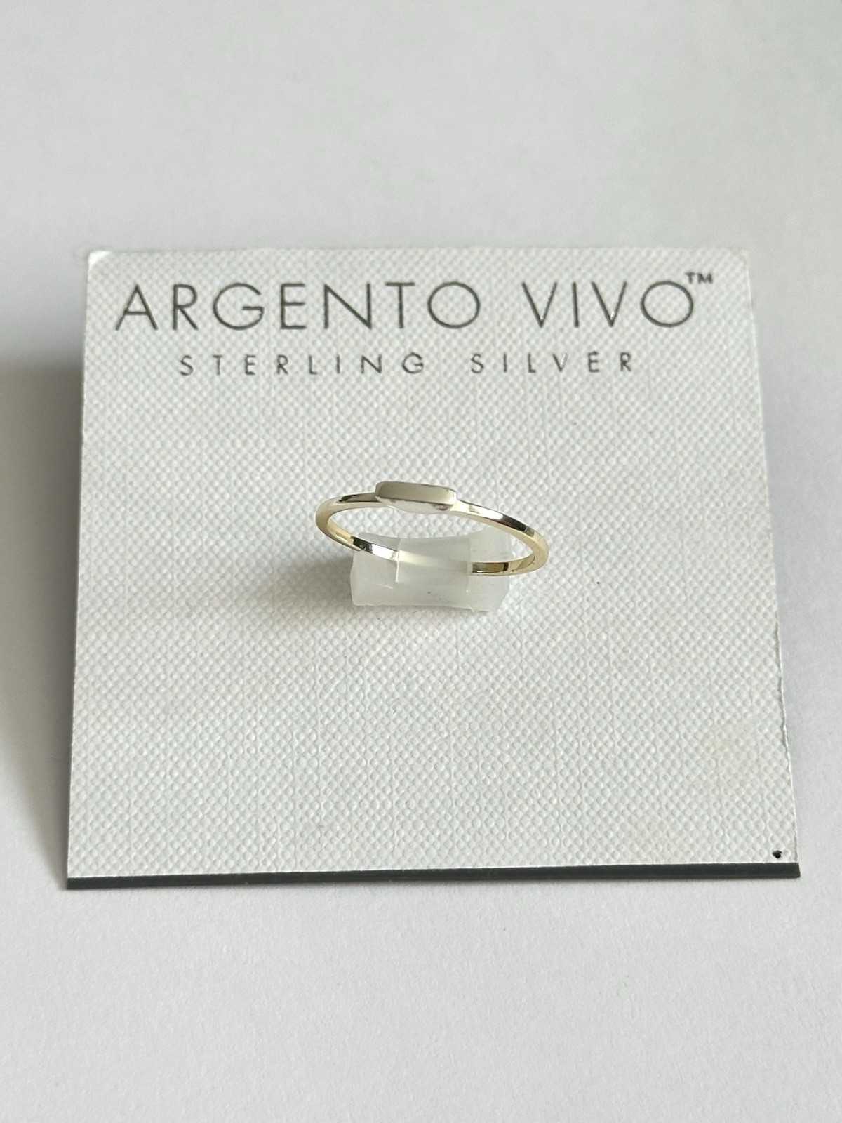 Argento Vivo Sterling Silver Ring Gold-Plated Modern Bar Design | Size 8