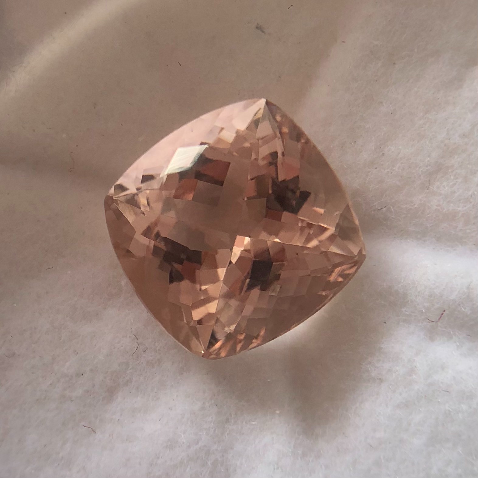 Natural Morganite Faceted Stones Cushion Cut Loose Gemstone 11X11X7.60mm Ct.5.65