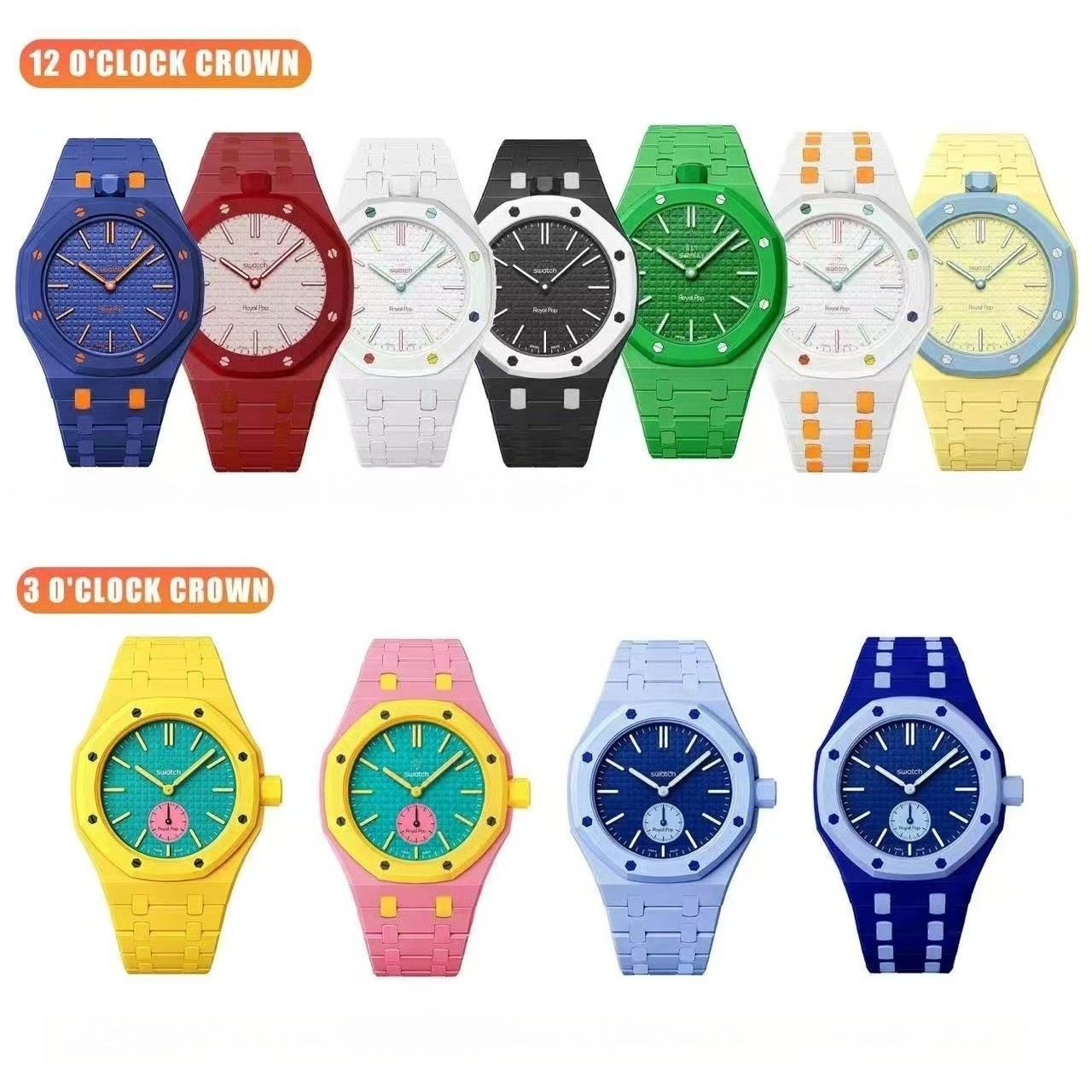 Luxury Bioceramic Case Band Mod Kit For Swatch X AP Royal Pop Watch Pre-Sale