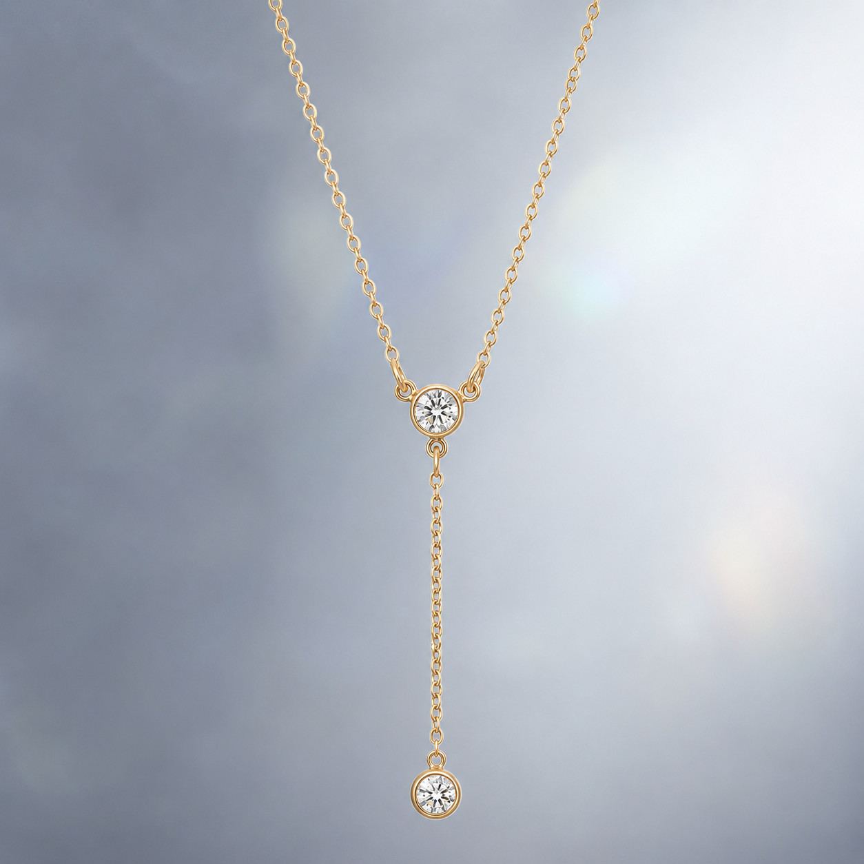 18″ + 2″ 14/20 Gold Filled 4mm CZ Y Drop Necklace