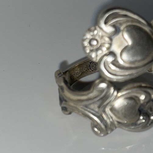 Avon Treasured Heart Sterling Silver Spoon Ring Valentine’s Wrap 925 Size Varies