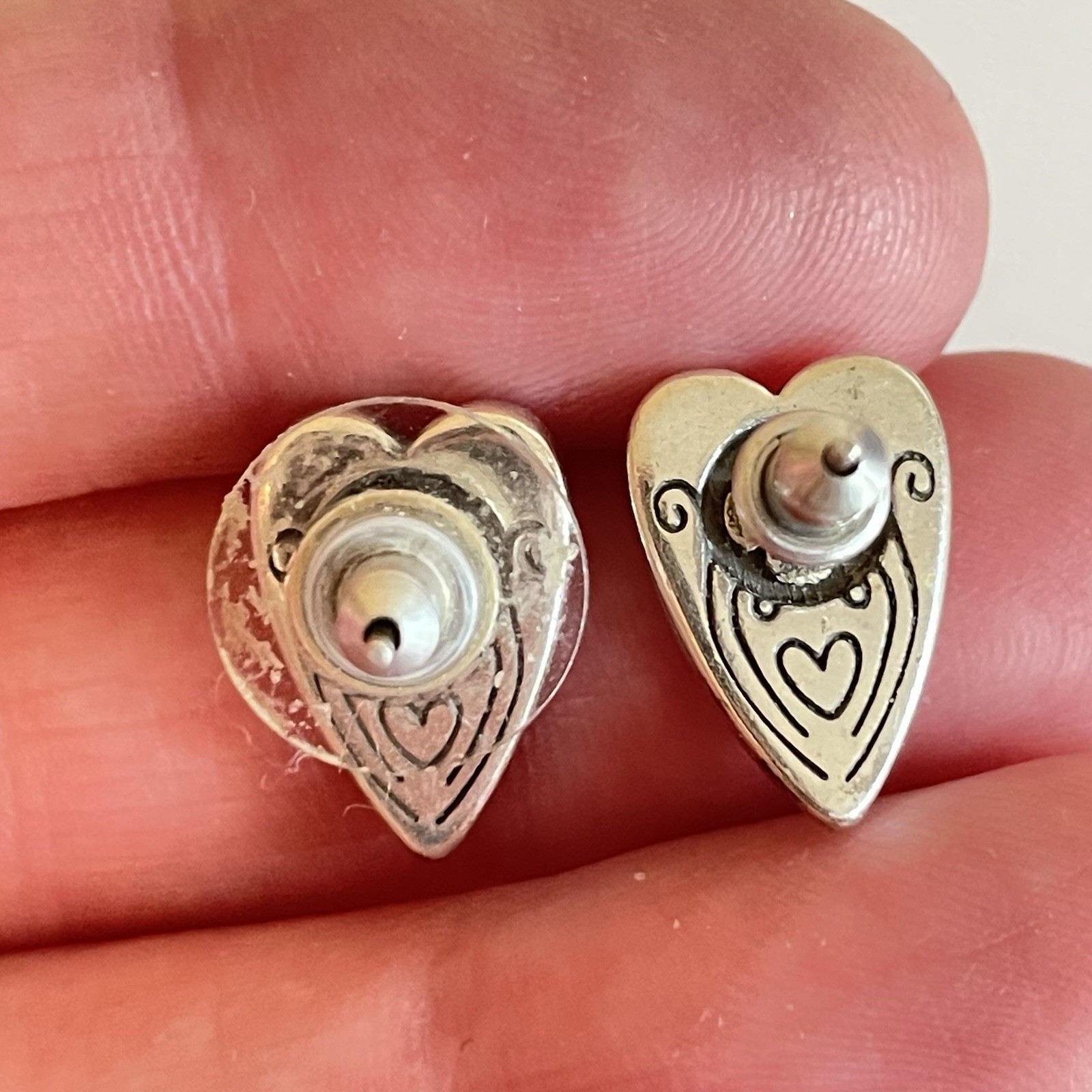 Lot of 4 Brighton Earrings Post Silver Tone Heart Dangle Crystal Door Knocker
