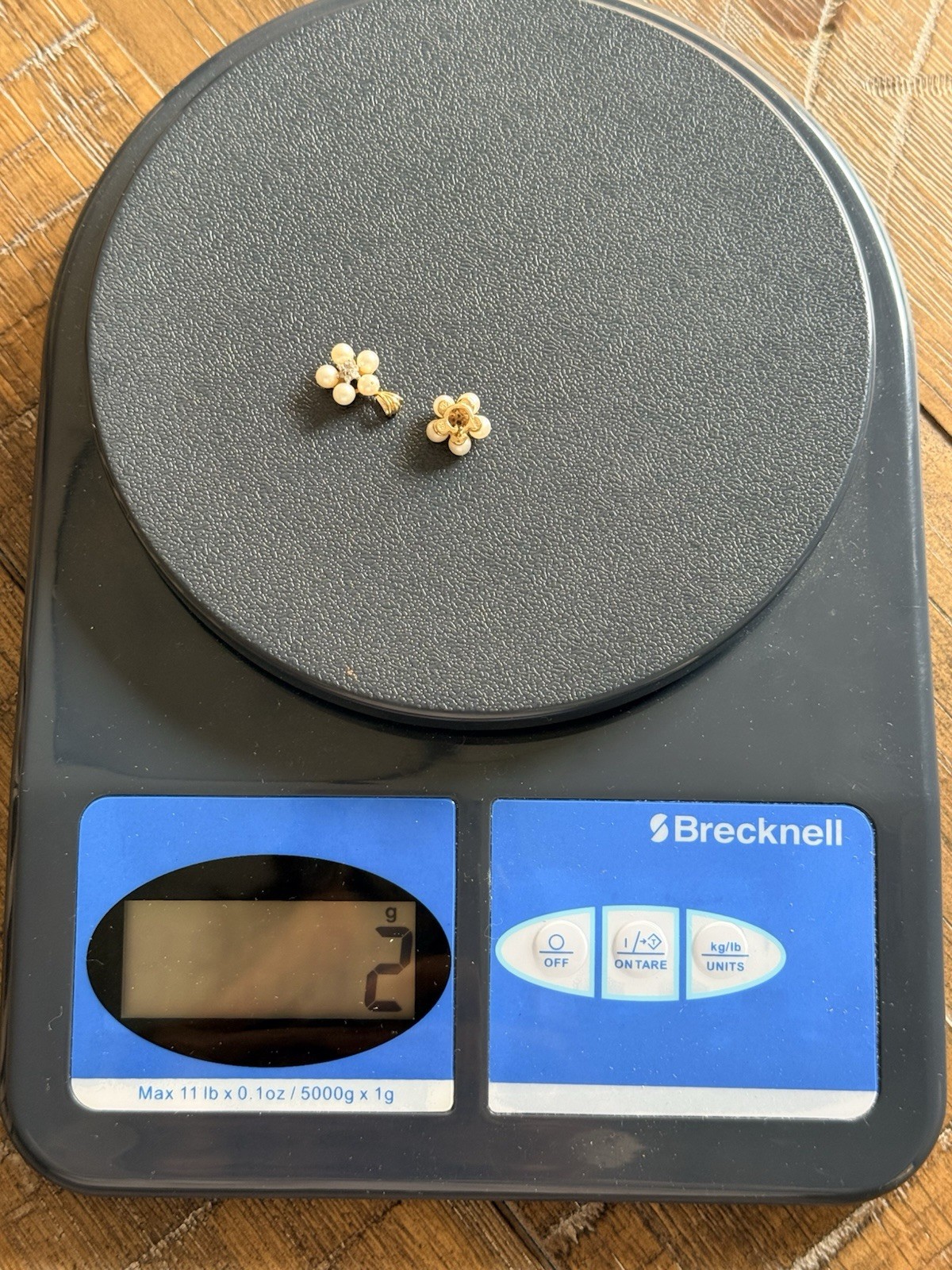 14k Yellow Gold Pearl Diamond Flower One Stud Earring One Pendant Simon’s 2 Gram