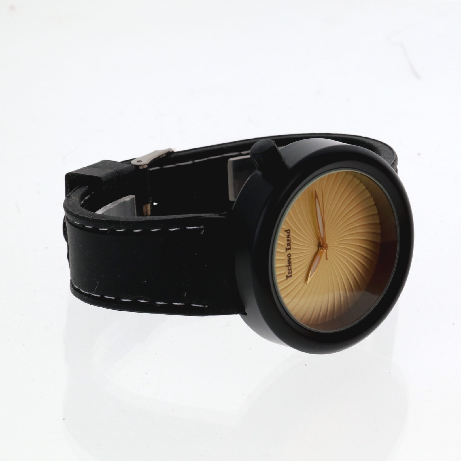 Men’s Black Finish Techno Trend Fashion Black Silicone Band Dressy Watch
